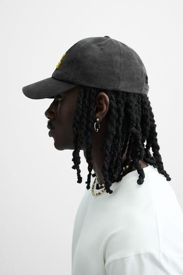CONTRAST EMBROIDERY CAP - Dark grey by Zara - Image 1