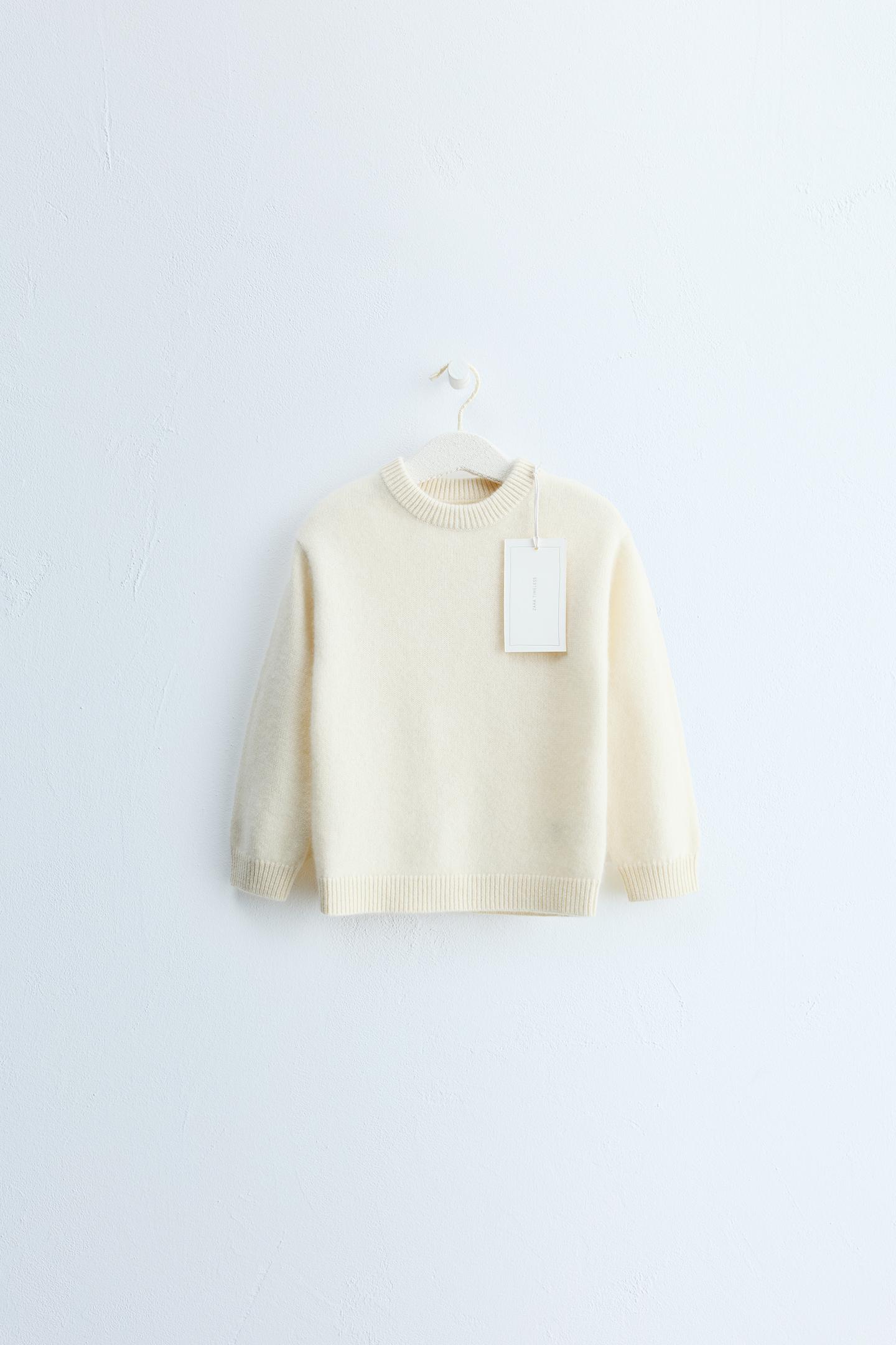 Детский свитер Zara Timeless - 100% Cashmere, цвет: Экрю — фото 2