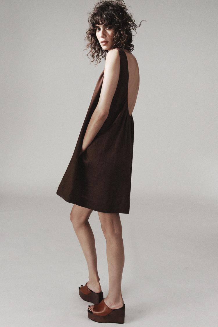 LEATHER WEDGE Brown ZARA United Kingdom