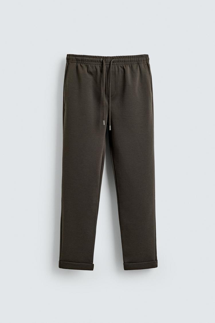 ZARA EASY CARE JOGGER WAIST TROUSERS