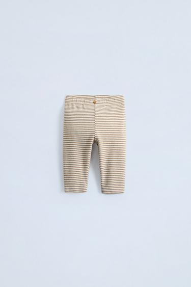 CALÇA LISTRADA SOFT TOUCH - Bege-claro da Zara - Imagem 0