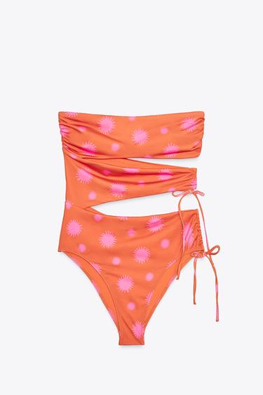 MAILLOT DE BAIN SOLES CUT OUT - Orange de Zara - Image 3
