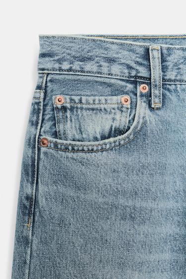 JEAN ZW COLLECTION DROIT TAILLE MOYENNE DÉCHIRÉ - Bleu de Zara - Image 8