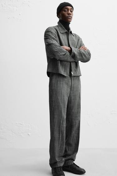 PANTALON TEXTURÉ ÉDITION LIMITÉE - Blanc / Noir de Zara - Image 4