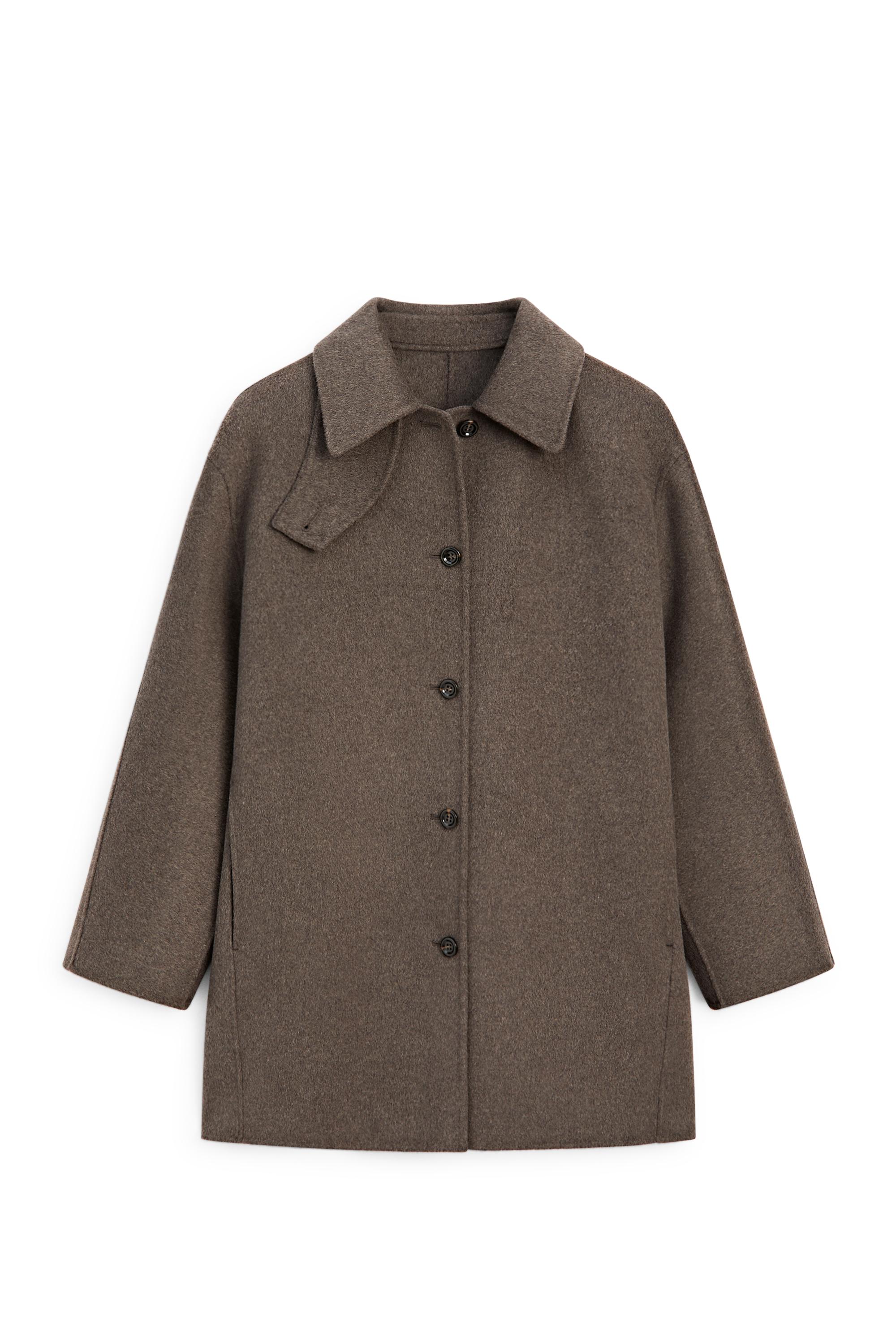 Melange wool blend coat - Dark brown | ZARA Canada