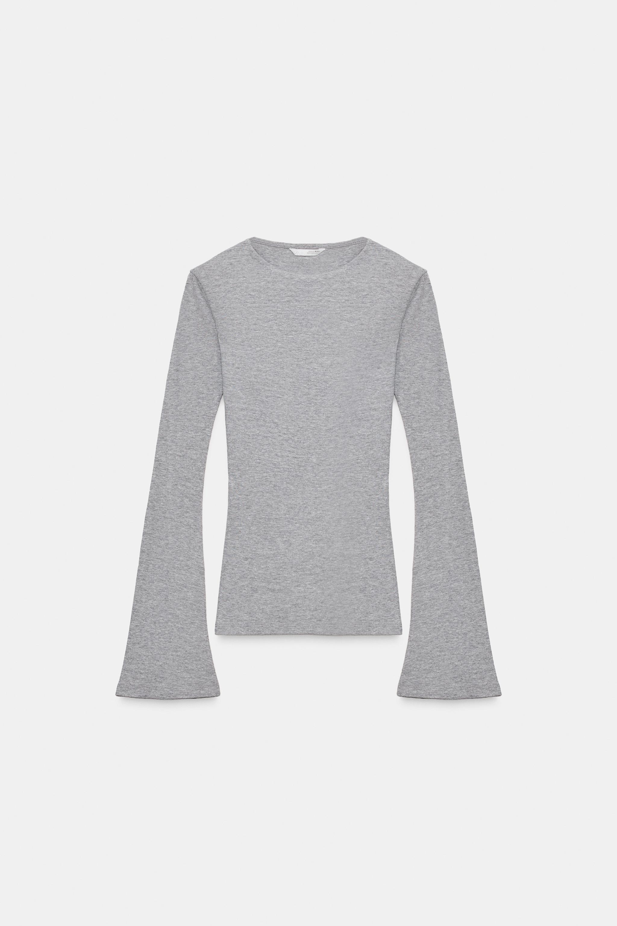 RIB TOP WITH FLARED SLEEVES