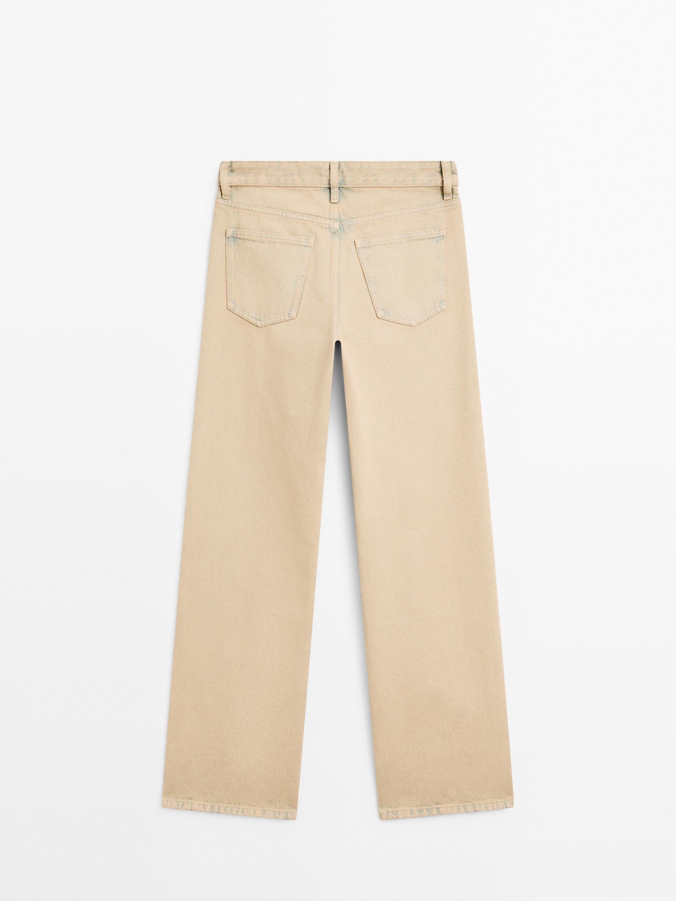 Jean large mid-rise coton
