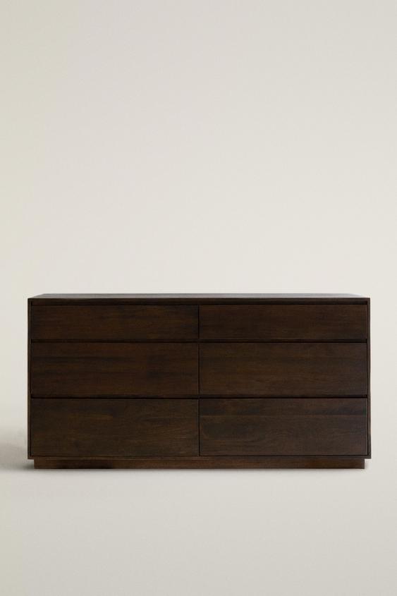Zara VINTAGE WOODEN CHEST OF DRAWERS - Dark brown - Image 0
