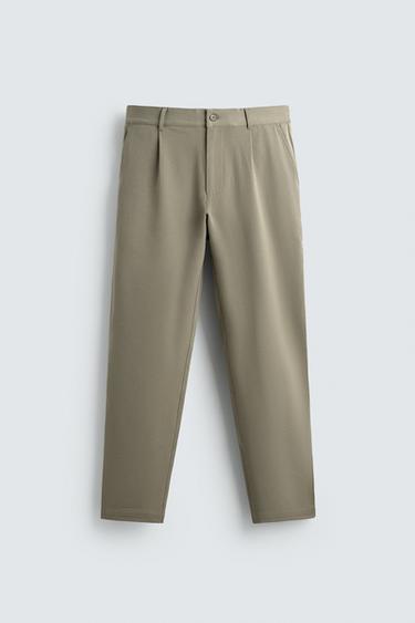 PANTALLONA STRAIGHT FIT COMFORT - Kaki e çelët nga Zara