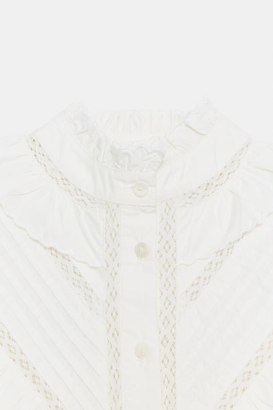 BLOUSE ROMANTIQUE À VOLANTS - Blanc de Zara - Image 9