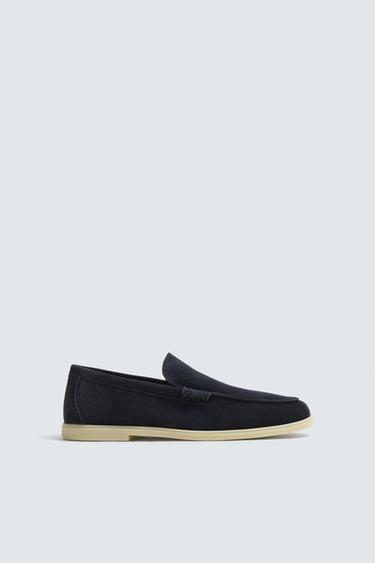 CASUAL LEATHER LOAFERS - Blue by Zara