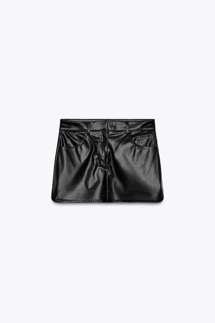 SHORT-SAIA DE POLIURETANO Preto ZARA Brasil
