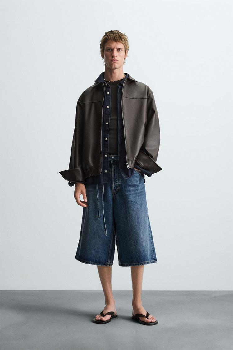 Zara Clothes Leather Skirt Zara India LEATHER EFFECT BIKER JACKET