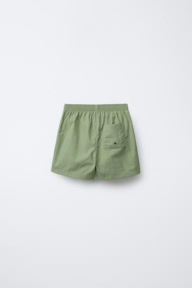 6-14 ANS/ SHORT DE BAIN UNI - Vert de Zara - Image 1