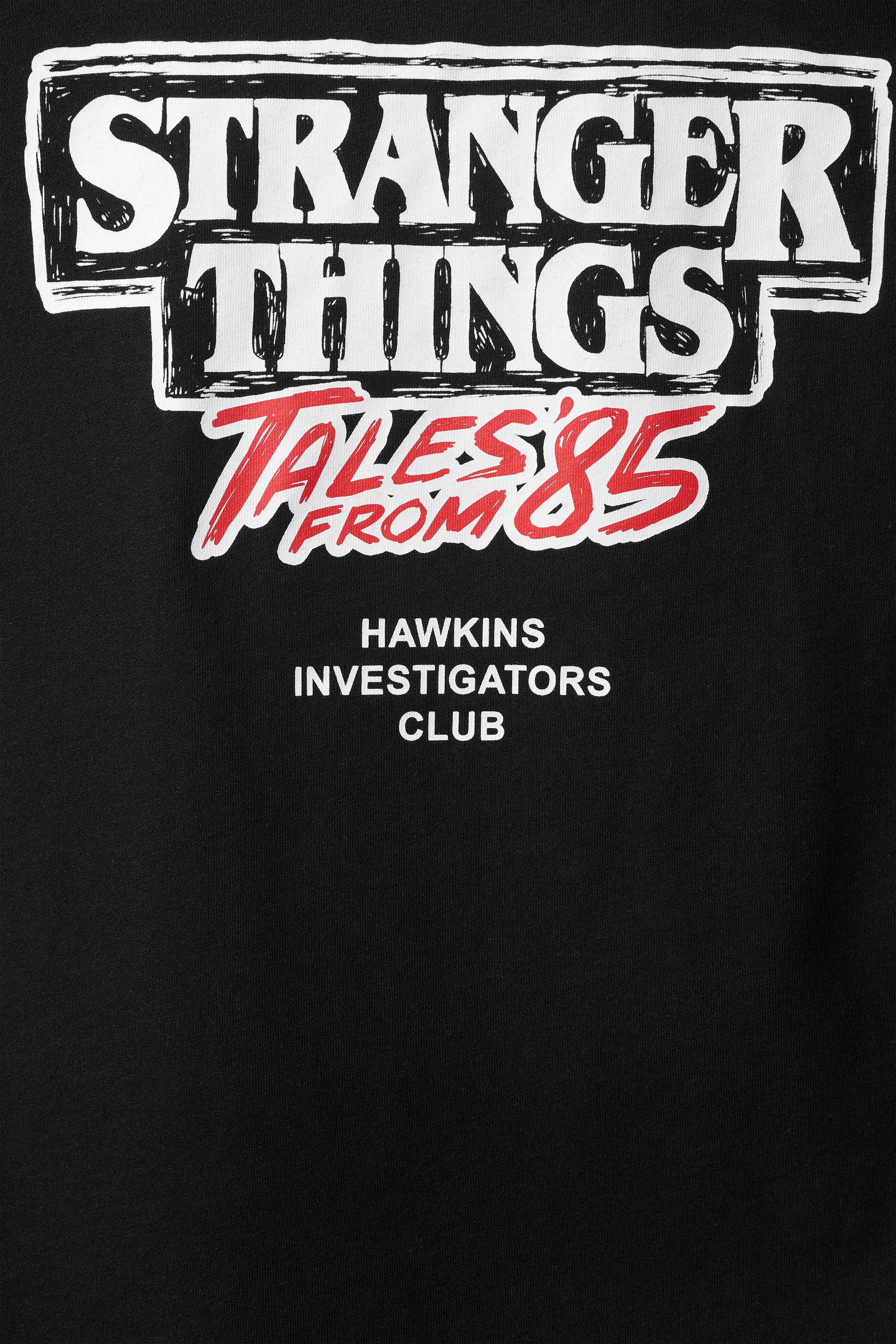 Детская футболка Zara Stranger Things © Netflix Print, цвет: Антрацитовый серый — фото 4