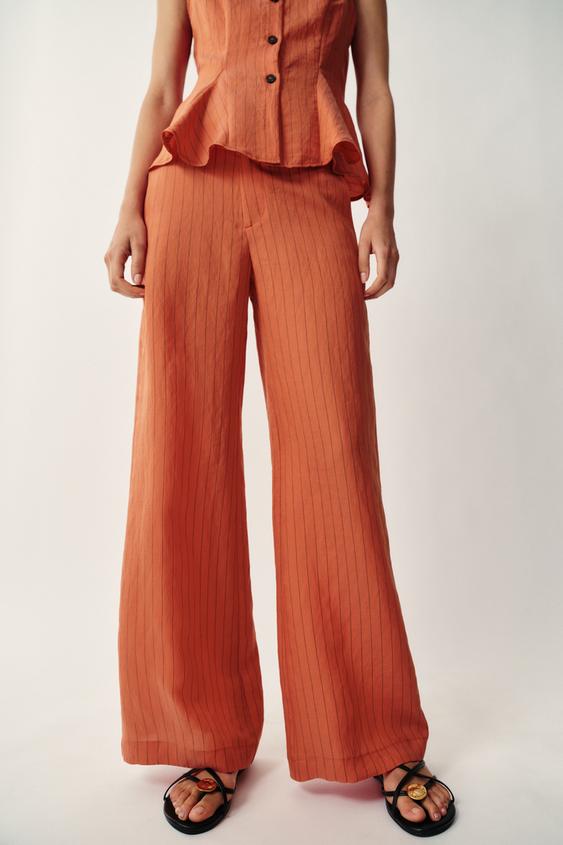 Pantalon recto de rayas