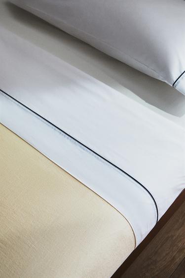 FLAT SHEET WITH PIPING - Blue by Zara - Image 6