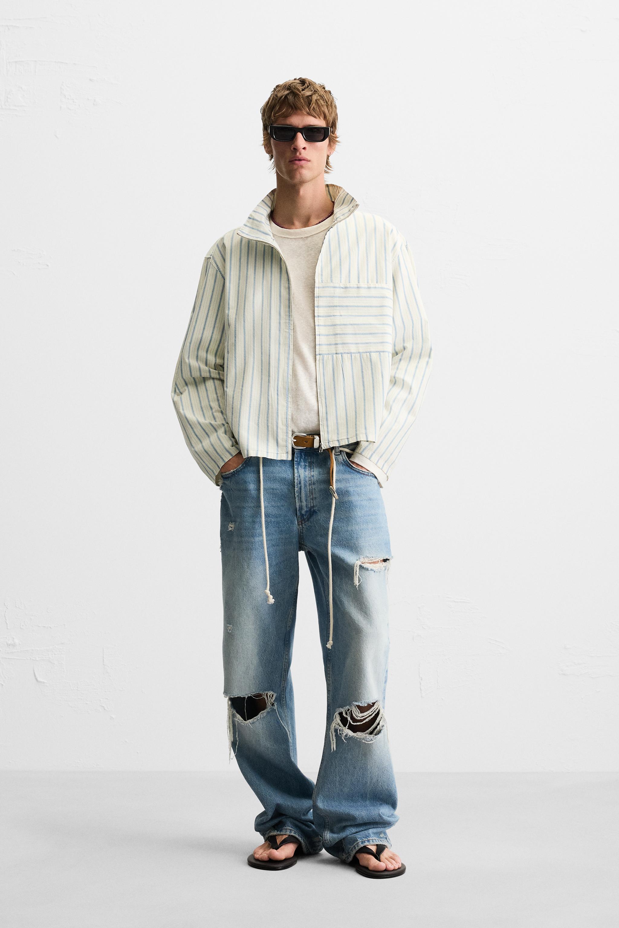 ストライプ柄ボックスフィットシャツ - ホワイト | ZARA Japan