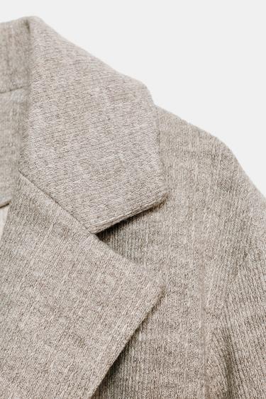 BLAZER DOUX CEINTURÉ - Sable / Chiné de Zara - Image 9