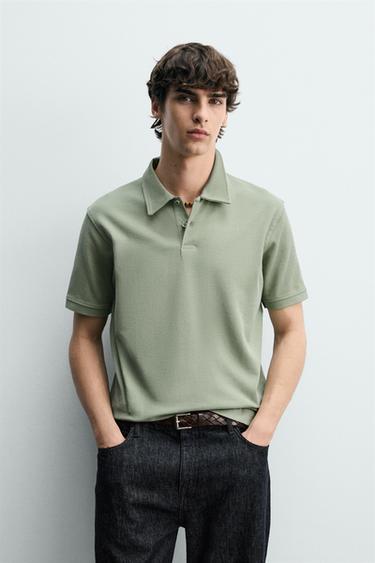 Zaras REGULAR FIT-TENNISTRÖJA MED STRUKTUR - Grön