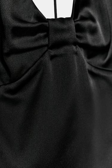 TOP HALTER SATINÉ - Noir de Zara - Image 5