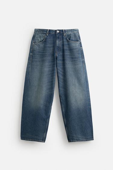 BALLOON WIDE-LEG JEANS - Mid-blue by Zara
