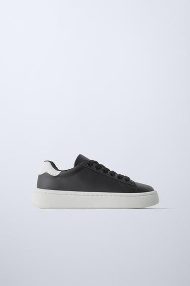 MINIMALIST LACE-UP SNEAKERS - Black by Zara