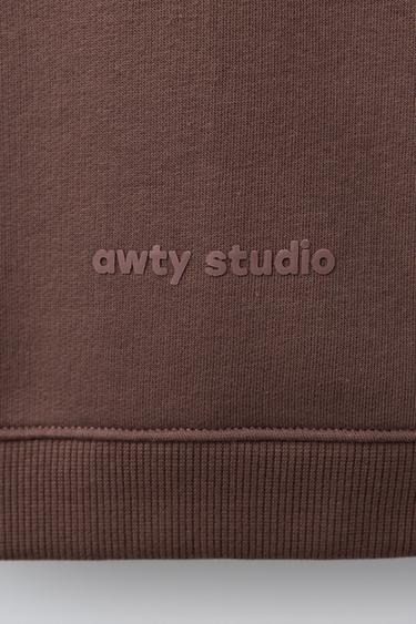 SWEAT AVEC INSCRIPTION EN RELIEF - Chocolat de Zara - Image 3