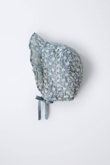 BONNET BRODERIE SUISSE - Bleu chiné de Zara - Image 2