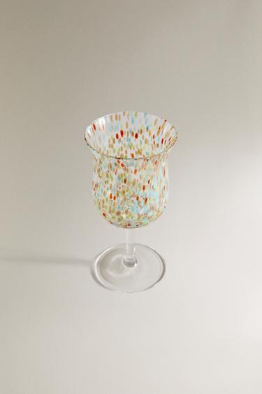 MULTICOLOURED WINE GLASS - Blue green by Zara - Image 1