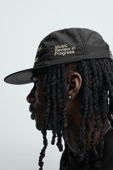 EMBROIDERED FLAT PEAK CAP - Black by Zara - Image 2