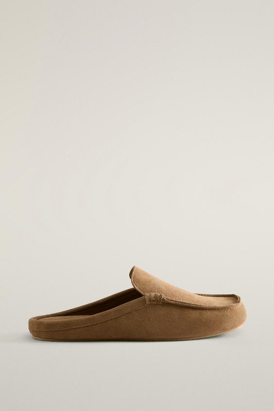 LEATHER MULE LOAFERS - Brown by Zara - Image 0