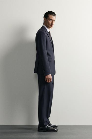 COSTUME REGULAR FIT 100% LAINE - BLEU JEAN de Zara - Image 2