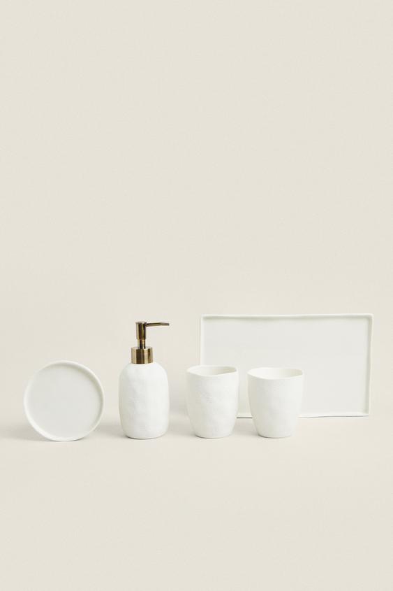 TEXTURED CERAMIC BATHROOM ACCESSORY SET | ZARA Turkey