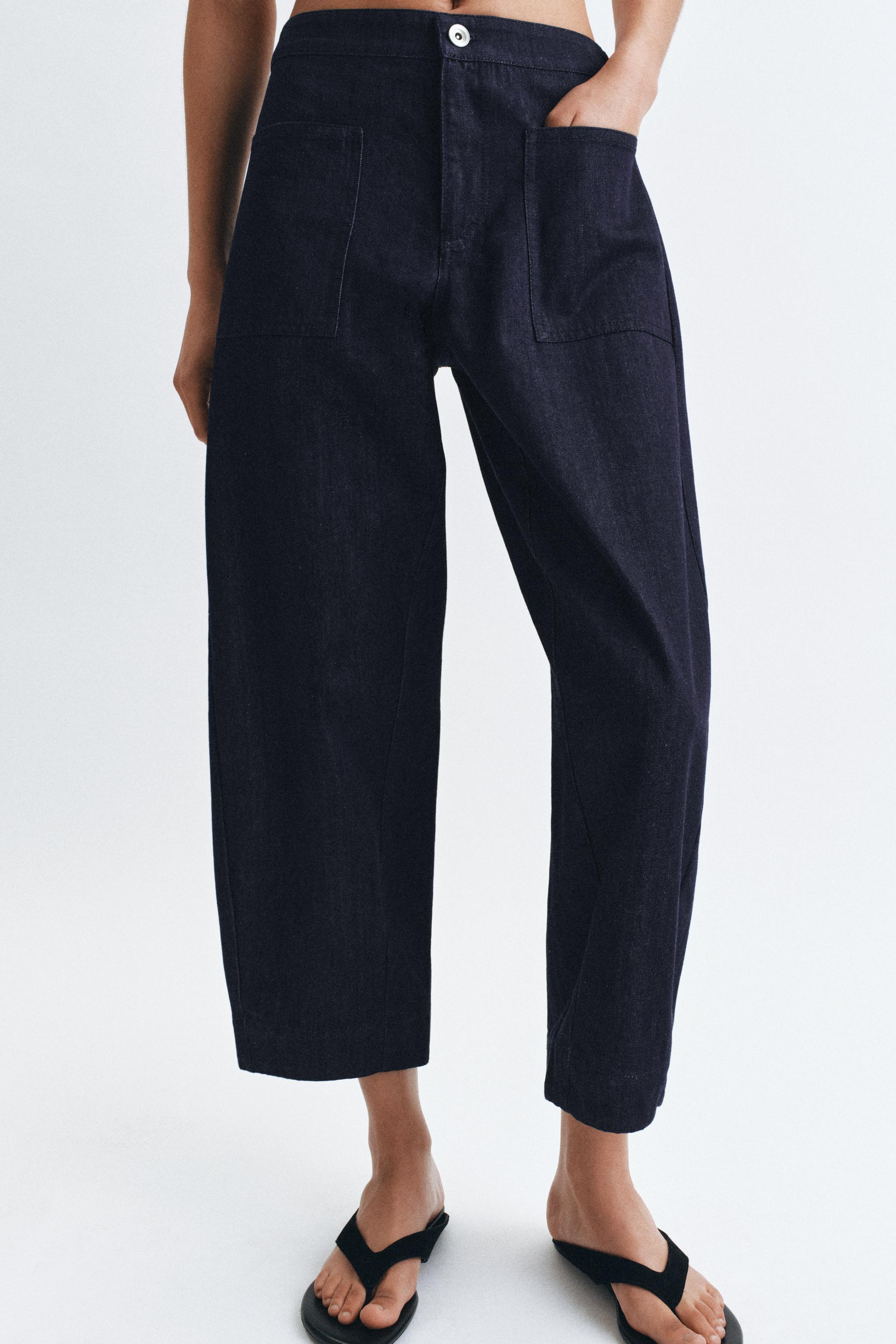 ZW COLLECTION BARREL POCKET DENIM PANTS