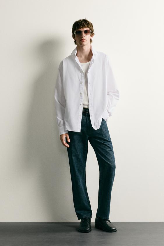 CAMISA REGULAR FIT ALGODÓN - Blanco de Zara - Imagen 0