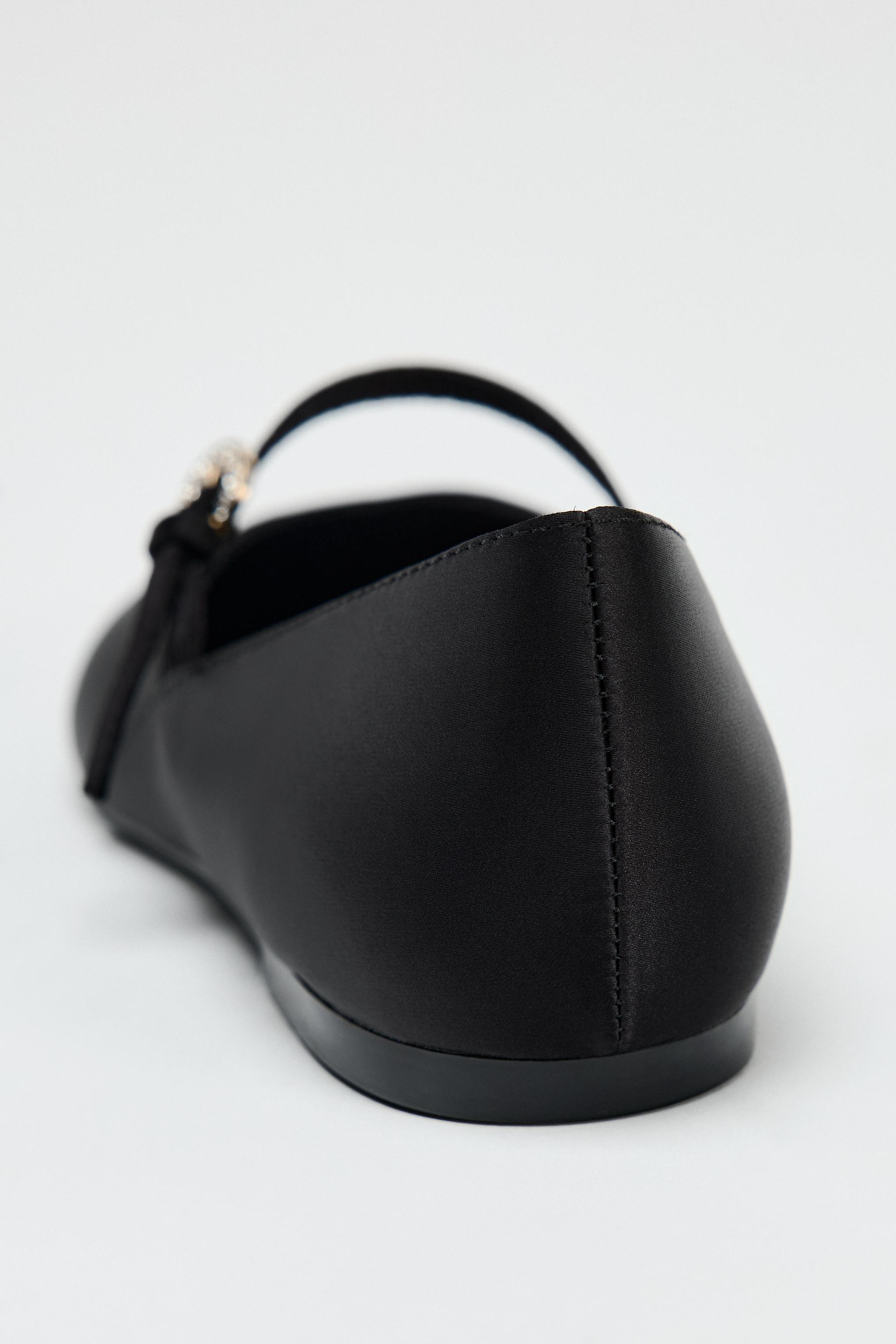 ZARA サテンエフェクト フラットシューズ 50TH ANNIVERSARY SATIN EFFECT BALLET FLATS 50TH ANNIVERSARY - Black | ZARA