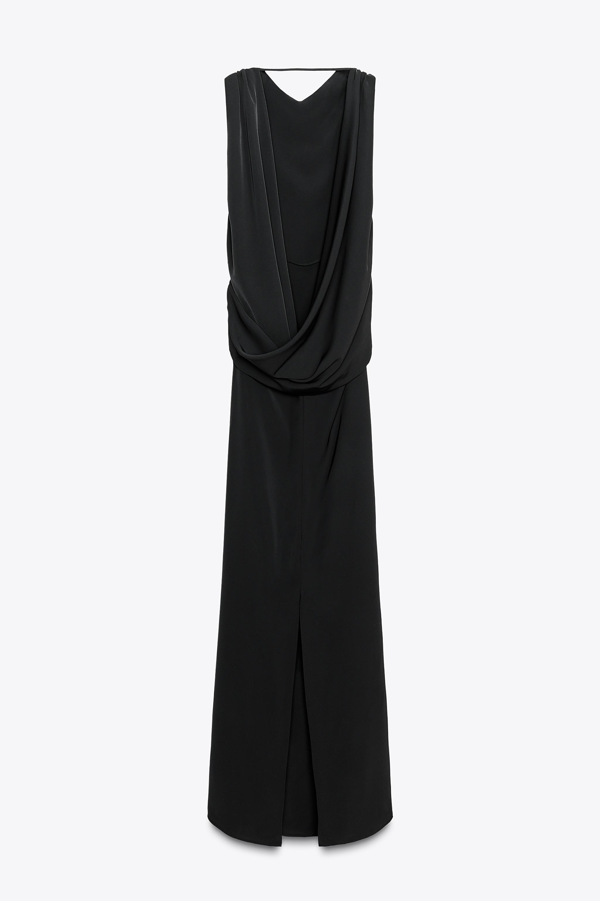 ZARA バックオープンロングワンピース 3067/212 バックオープンロングワンピース - ブラック | ZARA Japan / 日本