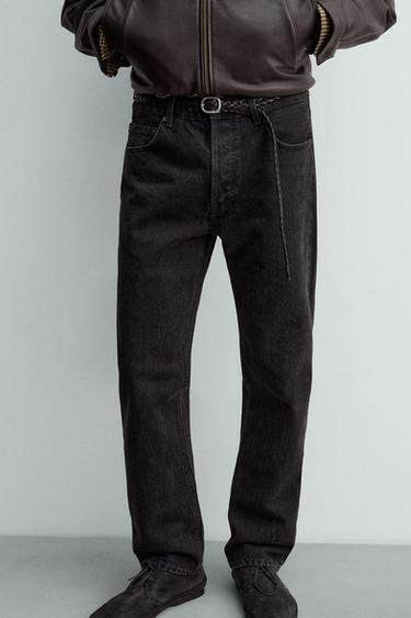 AARON LEVINE X ZARA STRAIGHT FIT JEANS - Charcoal by Zara - Image 4