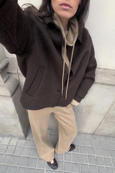 بنطلون INTERLOCK بمظهر مغسول - فيسون by Zara