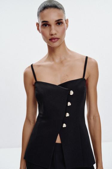 TOP BOUTONS - Noir de Zara - Image 1