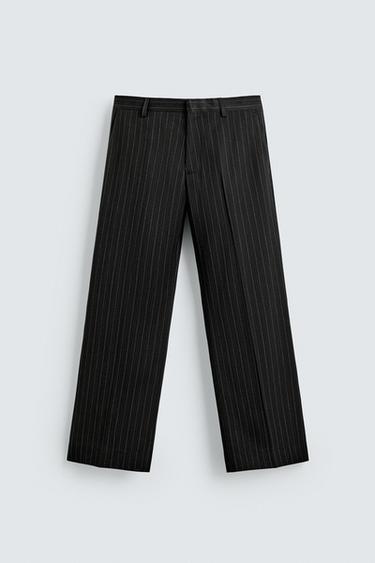 PINSTRIPE SUIT TROUSERS - Black by Zara