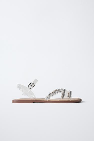 NOVELTY VINYL SANDALS - Silver by Zara