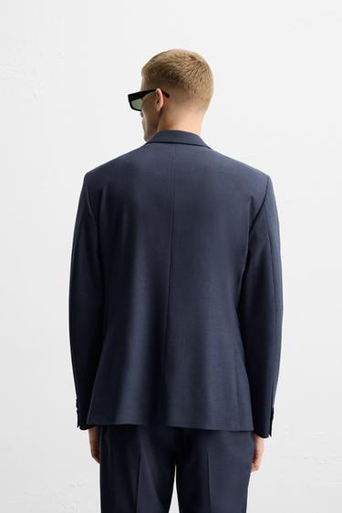 BLAZER STRUCTURE À CARREAUX - Bleu roi de Zara - Image 2