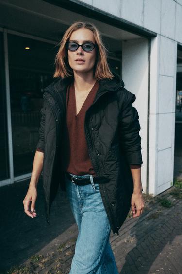 WATER REPELLENT HOODED PADDED JACKET - Black by Zara