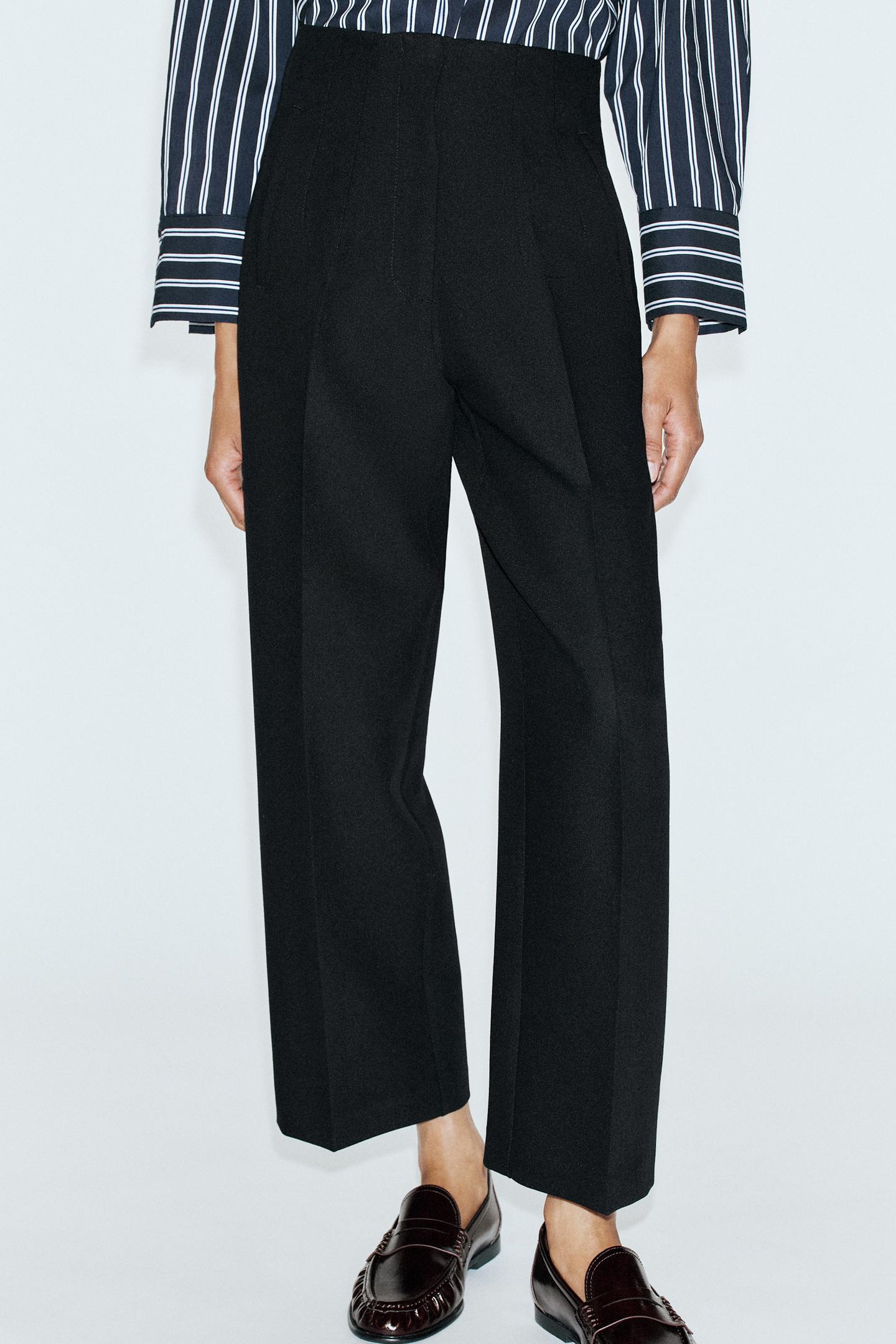 Женские брюки Zara High-Rise Barrel-Leg, цвет: Чёрный — фото 6
