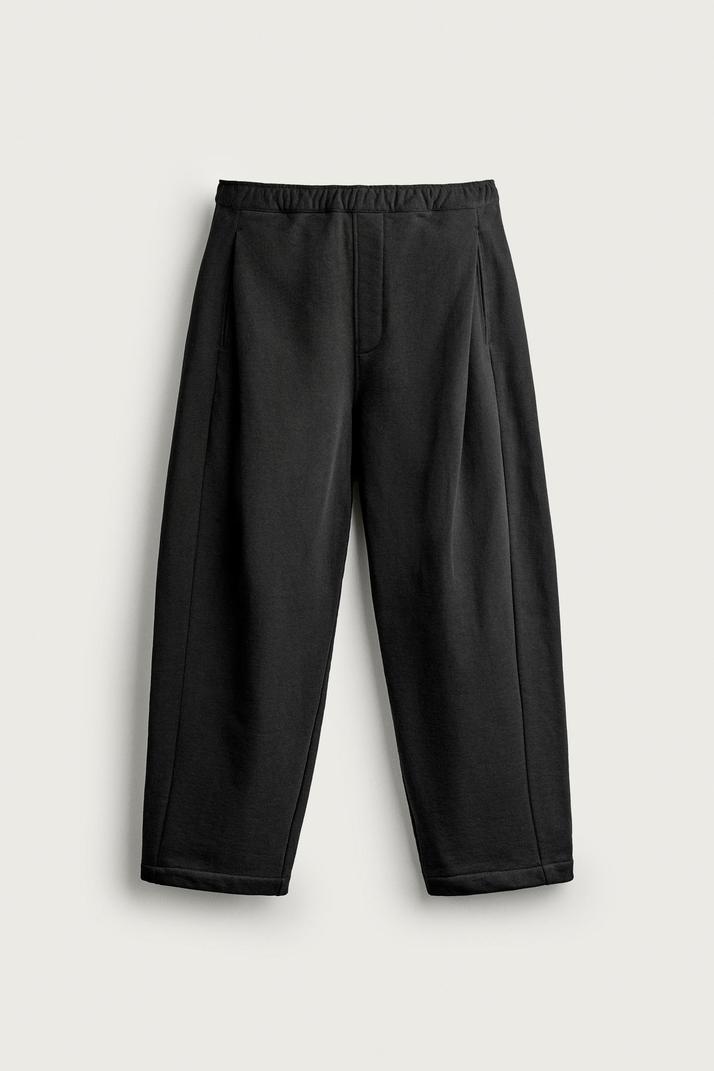Мужские брюки Zara Pleated Jogger, цвет: Чёрный — фото 5