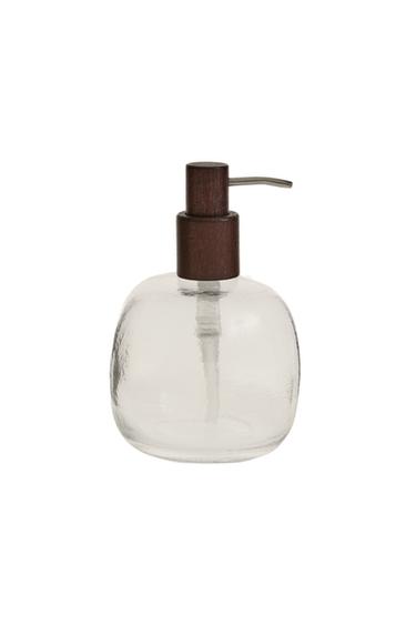 ACACIA AND CERAMIC WOOD SOAP DISPENSER - Transparent by Zara