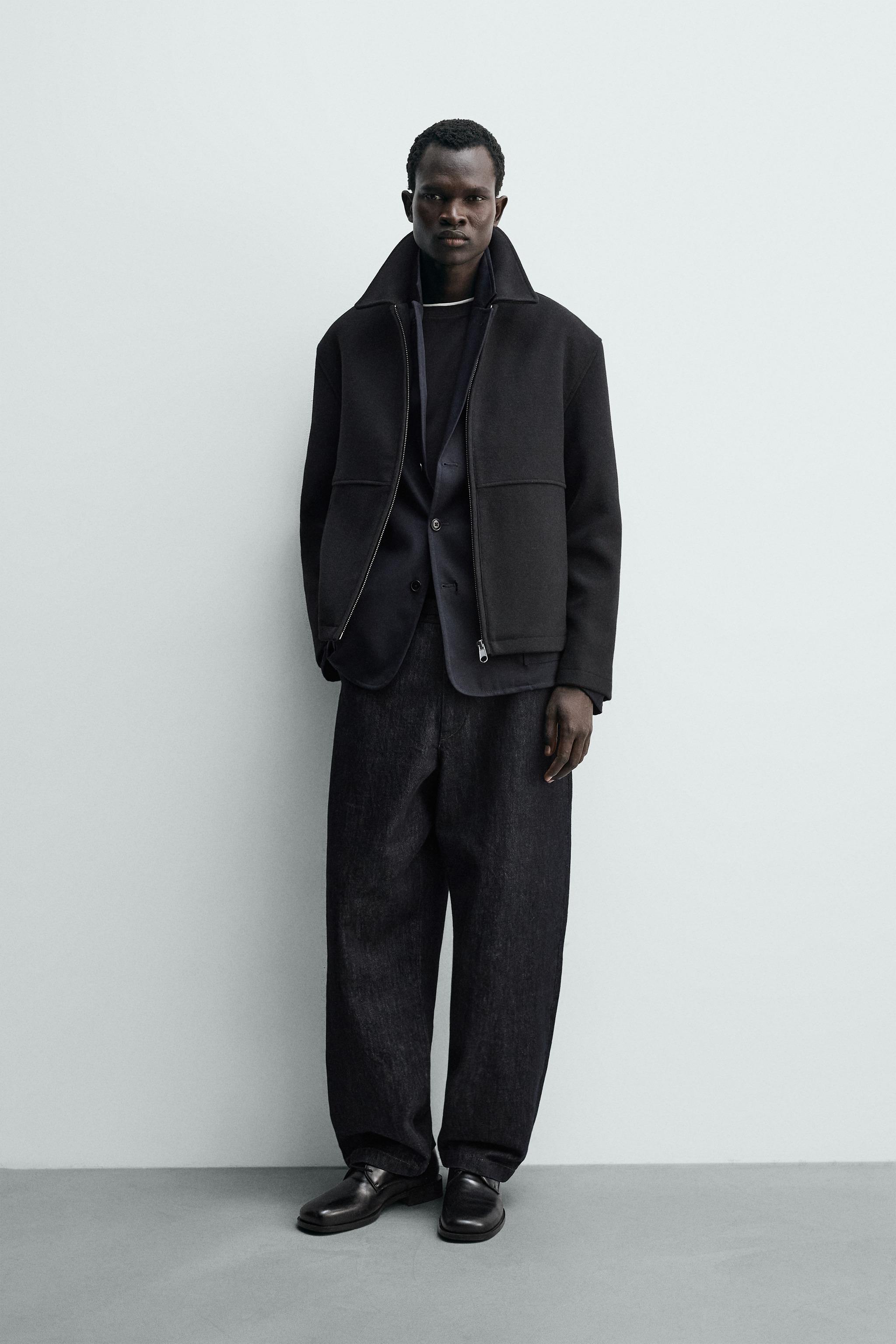 HERRINGBONE TEXTURED ZIP JACKET - Sand | ZARA United States