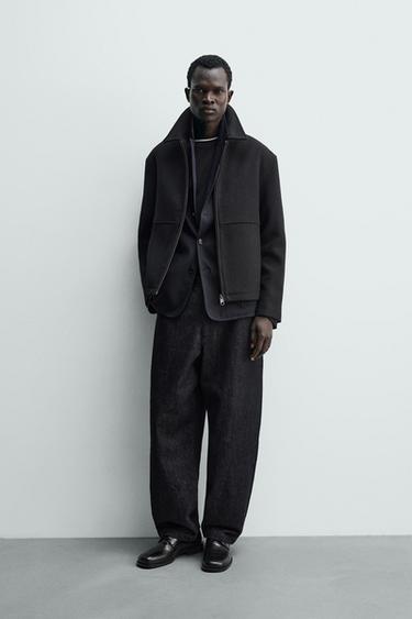 КУРТКА В РУБЧИК НА БЛИСКАВЦІ - Чорний Zara